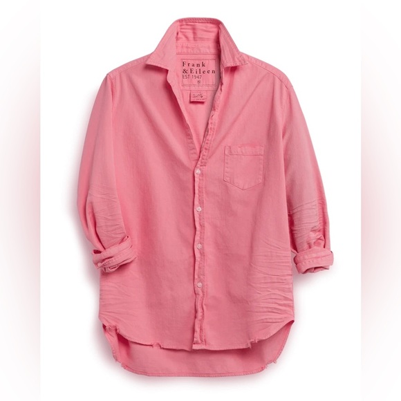 Frank & Eileen Relaxed Barry Button Up in  Pink Long Sleeve Blouse - Picture 9 of 9